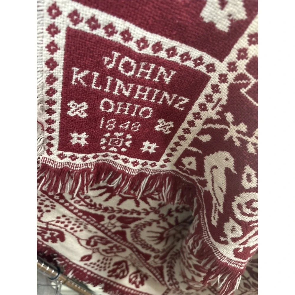 John Klinhinz‎ Ohio 1848 Reproduction Cotton Blanket 72 X 48